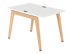 Table face à face B Free - 80 x 120 cm - mélaminé - piétement bois