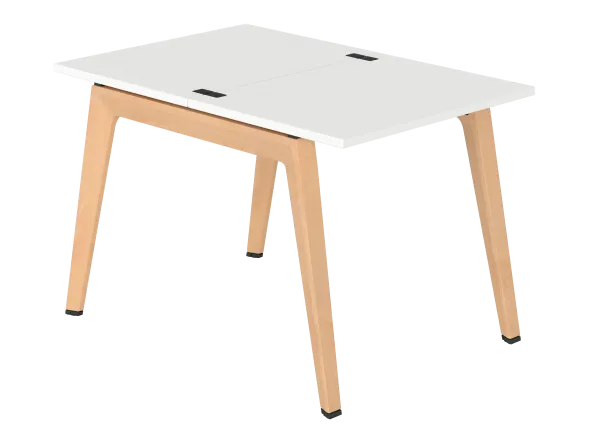 Table face à face B Free - 80 x 120 cm - mélaminé - piétement bois