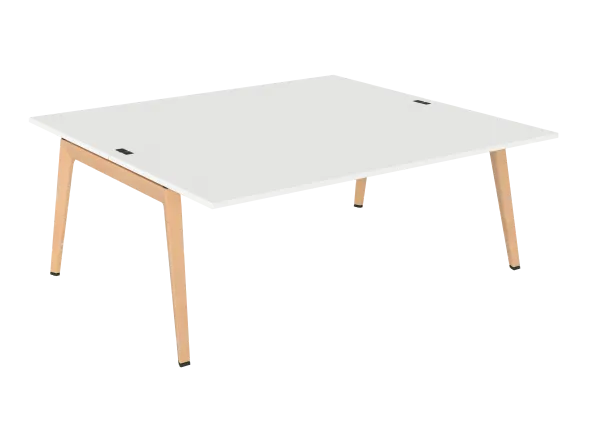 Table face à face B Free - 200 x 180 cm - mélaminé - piétement bois