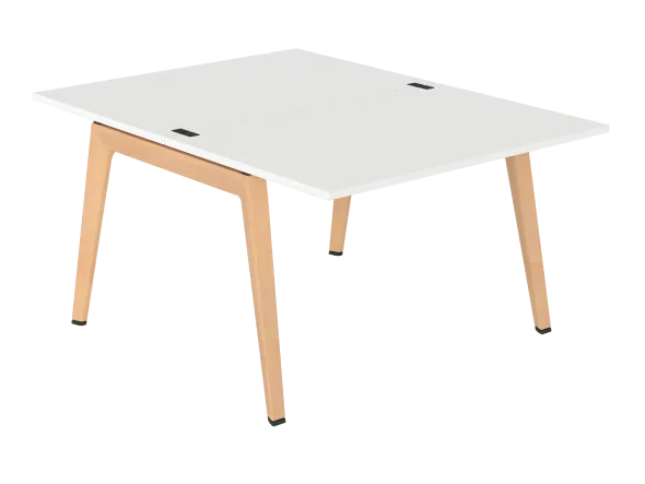 Table face à face B Free - 120 x 160 cm - mélaminé - piétement bois