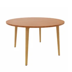 Table Fina club - Ø 120 cm - plateau stratifié - 4 pieds bois