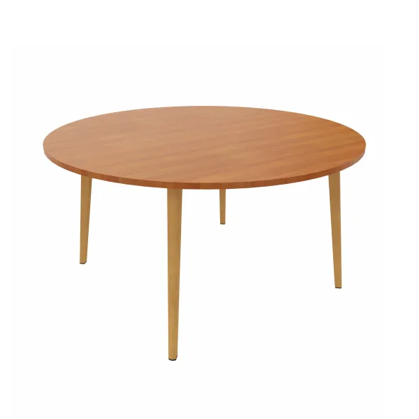 Table Fina club - Ø 140 cm - plateau stratifié - 4 pieds bois
