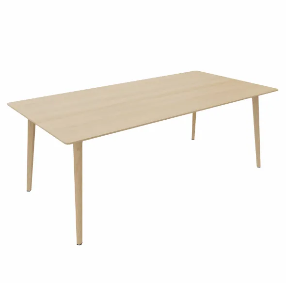 Table Fina club - 200 x 100 cm - plateau stratifié - 4 pieds bois