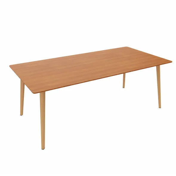 Table Fina club - 200 x 100 cm - plateau stratifié - 4 pieds bois