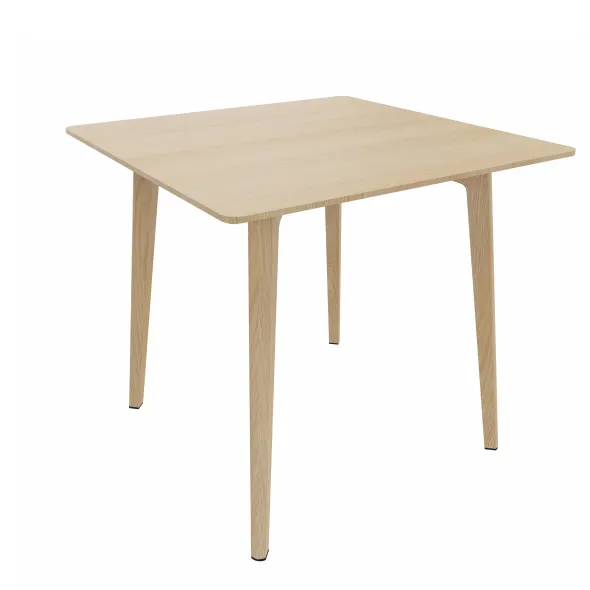 Table Fina club - 80 x 80 cm - plateau stratifié - 4 pieds bois