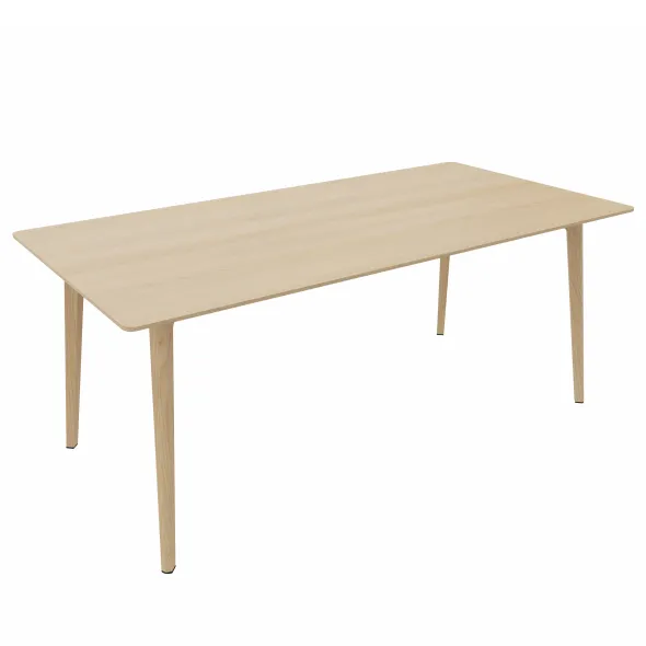 Table Fina club - 180 x 90 cm - plateau stratifié - 4 pieds bois