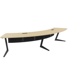 Table forme Arc 4 places Ocular - l. 357,6 x h. 74 x pr. 114,9 cm - avec 1 boitier 1 PC + 1 USB C