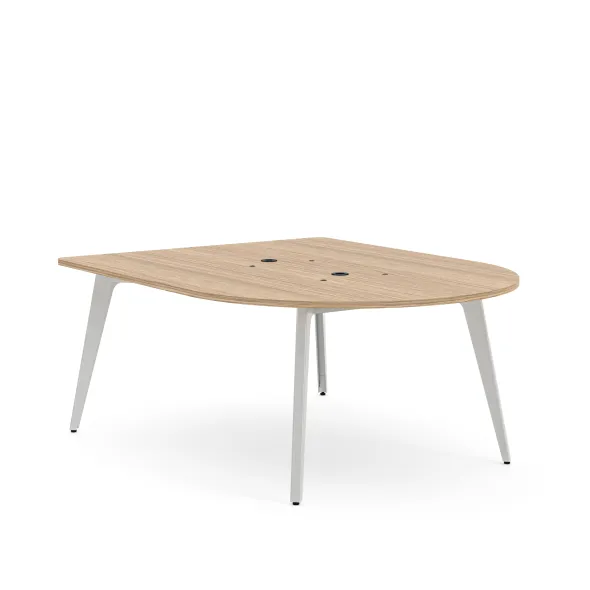 Table forme D 4/6 places Lares Media II - l. 140 x h. 74 x pr. 180 cm - 2 prises de courant + 4 prises USB C