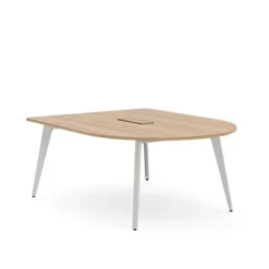 Table forme D 4/6 places Lares Media II - l. 140 x h. 74 x pr. 180 cm - avec top access et goulotte