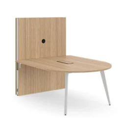 Table forme D 4/6 places Lares Media II - l. 140 x h. 74 x pr. 180 cm + mur support - top access et goulotte