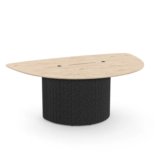 Table forme D 3 places Ocular - l. 181,1 x h. 74 x pr. 119,6 cm - avec 2 prises USB A + C