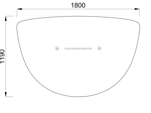 Table forme D 3 places Ocular - l. 181,1 x h. 74 x pr. 119,6 cm - avec 2 prises USB A + C