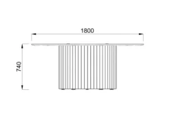 Table forme D 3 places Ocular - l. 181,1 x h. 74 x pr. 119,6 cm - avec 2 prises USB A + C