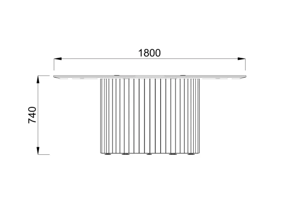 Table forme D 3 places Ocular - l. 181,1 x h. 74 x pr. 119,6 cm - avec 2 prises USB A + C