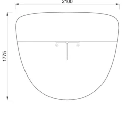 Table forme D 5 places Ocular - l. 208,5 x h. 74 x pr. 177,8 cm - avec 2 prises USB A + C