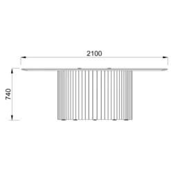 Table forme D 5 places Ocular - l. 208,5 x h. 74 x pr. 177,8 cm - avec 2 prises USB A + C