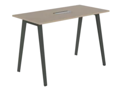 Table haute B Free - 160 x 80 cm - piétement métallique - avec trappe articulée et goulotte