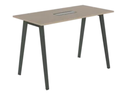 Table haute B Free - 160 x 80 cm - piétement métallique - avec trappe affleurante et goulotte