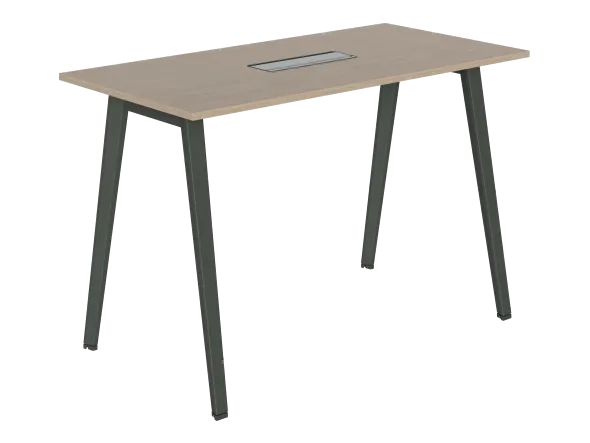 Table haute B Free - 160 x 80 cm - piétement métallique - avec trappe affleurante et goulotte