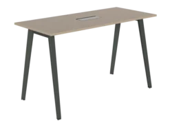Table haute B Free - 180 x 80 cm - piétement métallique - avec trappe articulée et goulotte