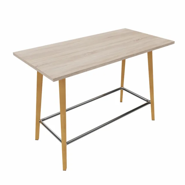 Table haute Fina club - 160 x 80 cm - plateau stratifié - 4 pieds bois