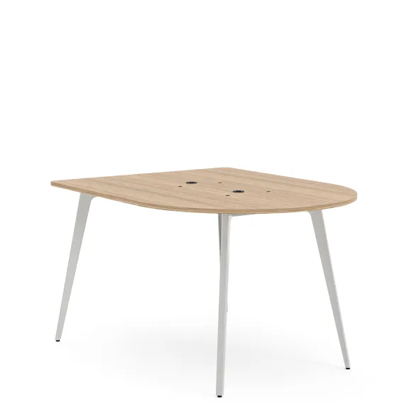 Table haute forme D 4/6 places Lares Media II - l. 140 x h. 105 x pr. 180 cm - 2 prises de courant + 4 prises USB C