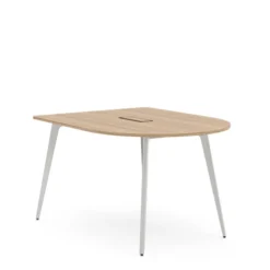 Table haute forme D 4/6 places Lares Media II - l. 140 x h. 105 x pr. 180 cm - avec top access et goulotte
