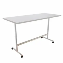 Table haute pliante Torino - 180 x 80 cm - piétement mobile - plateau stratifié rabattable
