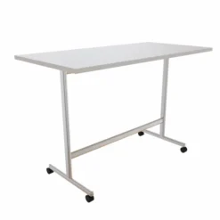 Table haute pliante Torino - 160 x 80 cm - piétement mobile - plateau stratifié rabattable