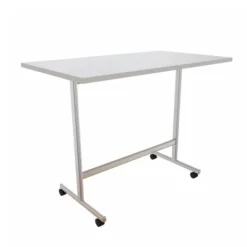 Table haute pliante Torino - 140 x 80 cm - piétement mobile - plateau stratifié rabattable