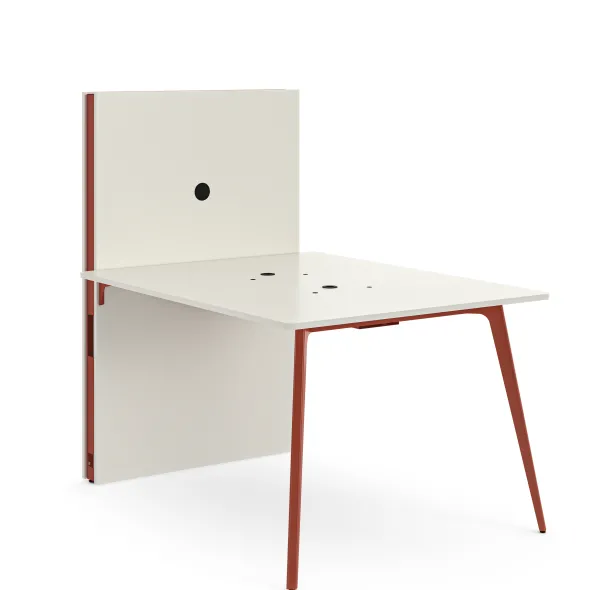 Table haute rectangulaire 4/6 places Lares Media II - l.140x h. 105 x pr. 180 cm + mur support - 2 prises courant +