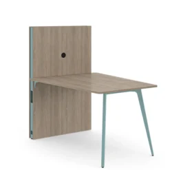 Table haute trapèze 4/6 places Lares Media II - l. 140 x h. 105 x pr. 180 cm + mur support