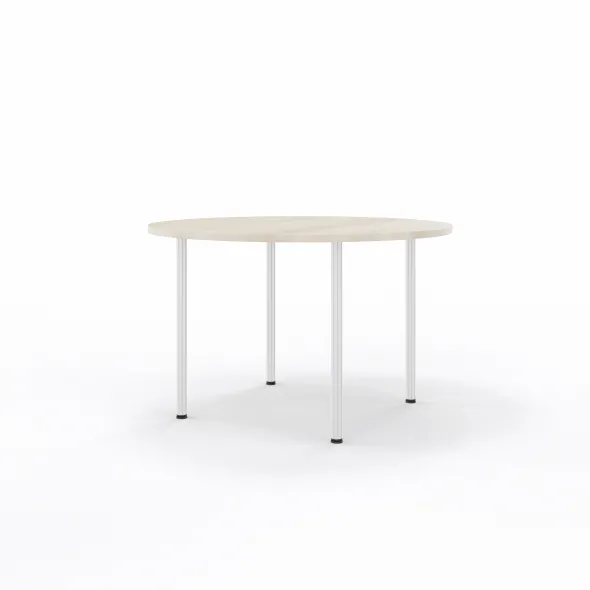 Table Hola Ø 120 cm - 4 pieds finition chrome satiné