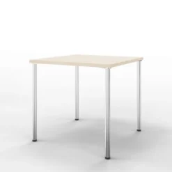 Table Hola 80 x 80 cm - 4 pieds finition chrome satiné