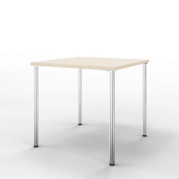 Table Hola 80 x 80 cm - 4 pieds finition chrome satiné