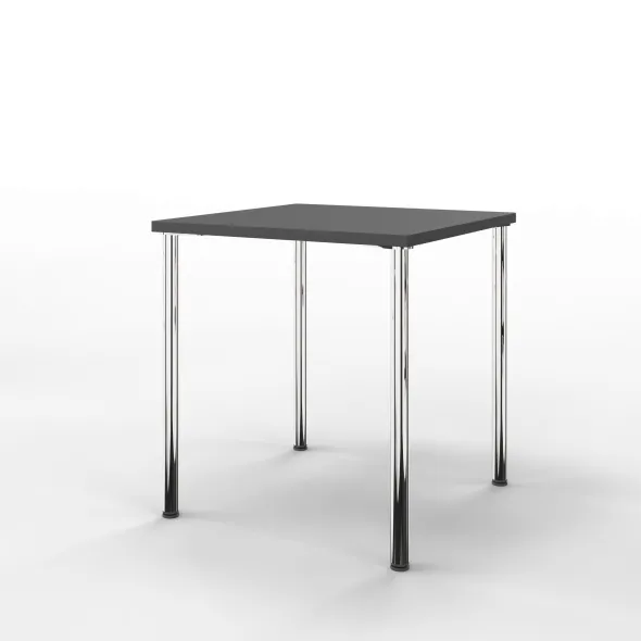 Table Hola 70 x 70 cm - 4 pieds - finition chrome