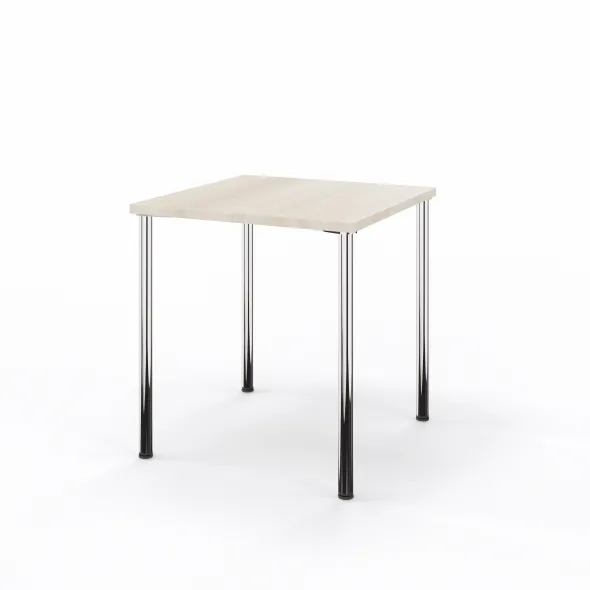 Table Hola 70 x 70 cm - 4 pieds - finition chrome