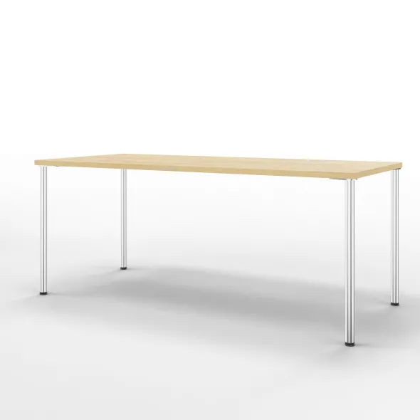 Table Hola 180 x 80 cm - 4 pieds finition chrome satiné