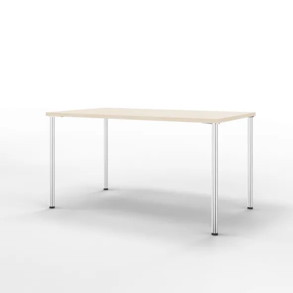 Table Hola 140 x 80 cm - 4 pieds finition chrome satiné