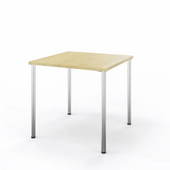 Table Hola 80 x 80 cm - 4 pieds finition chrome