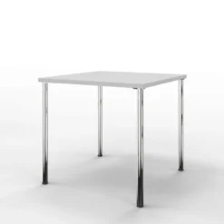 Table Hola 80 x 80 cm - 4 pieds finition chrome