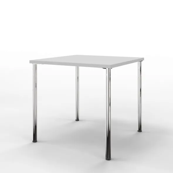 Table Hola 80 x 80 cm - 4 pieds finition chrome