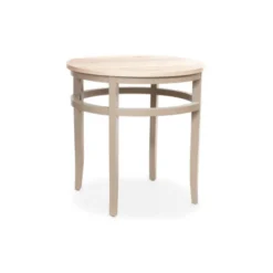 Table mi-haute Magazine XL - Ø 62 cm - plateau stratifié antibactérien chant ABS - 4 pieds hêtre massif