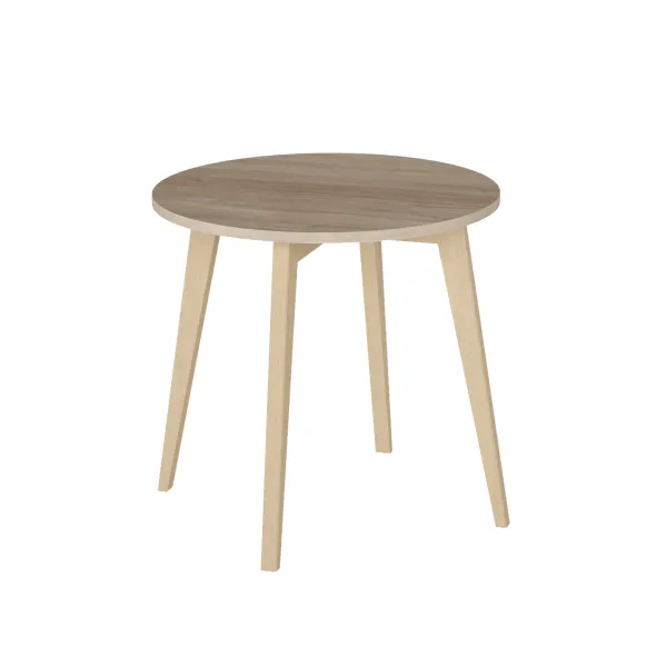 Table mi-haute Navel - Ø62 x h. 60 cm - plateau stratifié hydrofuge - 4 pieds hêtre massif