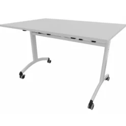 Table mobile rabattable rectangulaire FT12 - 120 x 80 cm - piétement époxy - plateau mélaminé