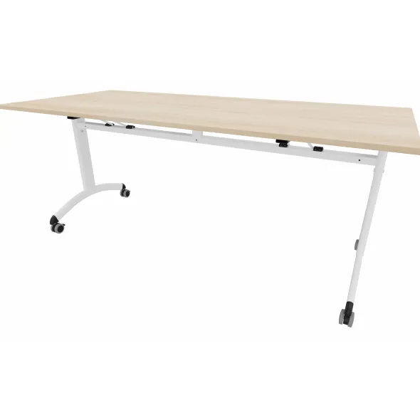 Table mobile rabattable rectangulaire FT12 - 180 x 80 cm - piétement époxy - plateau stratifié