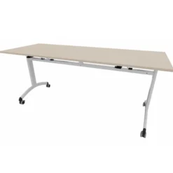 Table mobile rabattable rectangulaire FT12 - 180 x 70 cm - piétement époxy - plateau stratifié