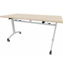 Table mobile rabattable rectangulaire FT12 - 140 x 70 cm - piétement époxy - plateau stratifié