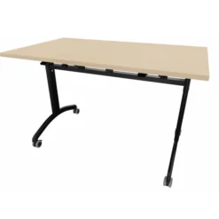 Table mobile rabattable rectangulaire FT12 - 120 x 70 cm - piétement époxy - plateau stratifié