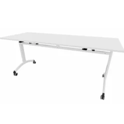 Table mobile rabattable rectangulaire FT12 - 180 x 70 cm - piétement époxy - plateau mélaminé